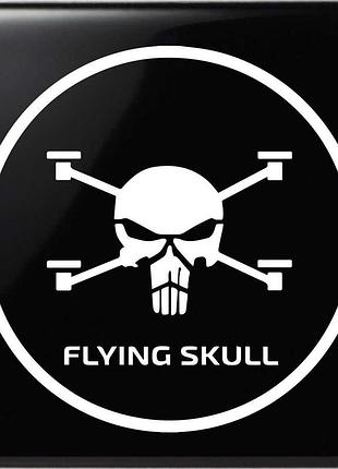 Наклейка сбс батальйон «flying skull» белый, 15х15см
