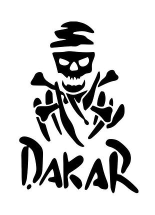 Наклейка череп 4х4 дакар черный, 20х14 см