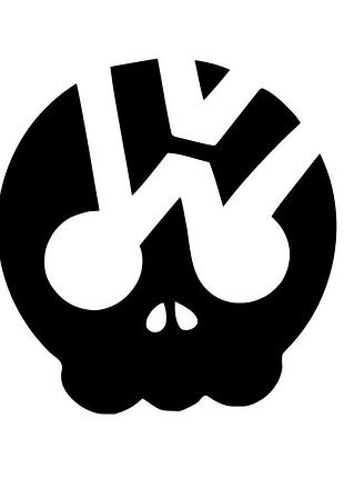Наклейка череп volkswagen черный, 60х59 см