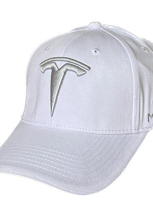 Кепка бейсболка tesla (белая)