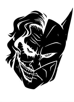 Наклейка джокер joker черный, 10х7 см