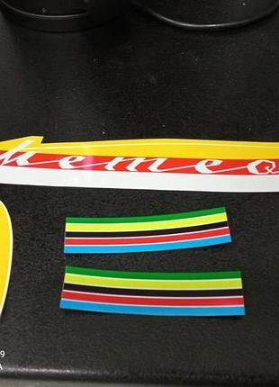 Наклейки хвз на раму советский велосипед деколы декали decal метеор в 68 в 68 широкие большие