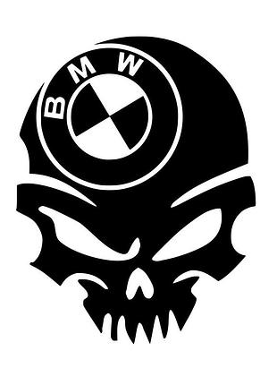 Наклейка череп bmw черный, 40х36 см