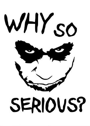 Наклейка джокер joker черный, 40х33 см