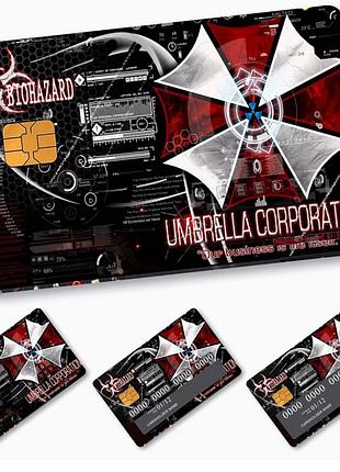 Виниловая наклейка на банковскую карту umbrella corporation (4 версии) | resident evil