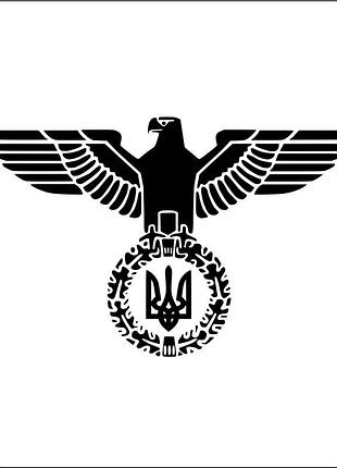 Наклейка герб римский орел 24х35 см, черный