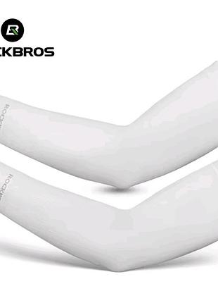 Спортивні нарукавники rockbros kd516 довгі еластичні рукава для спорту sml білі (516)