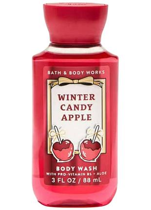 Парфюмированный гель для душа bath & body works winter candy apple travel shower gel 88 мл