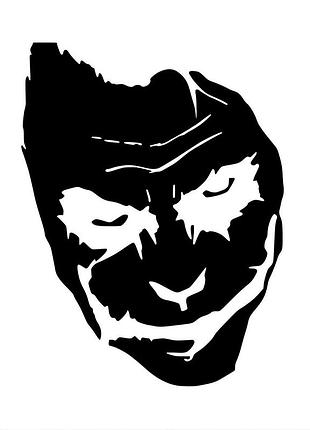 Наклейка джокер joker черный, 20х16 см