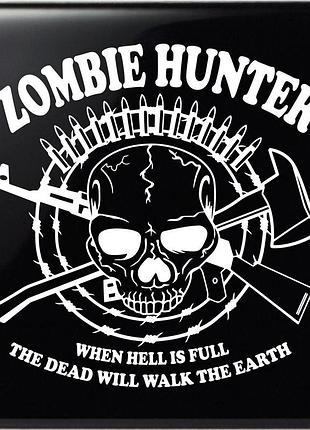 Наклейка охотник на зомби - zombie hunter белый, 40х40 см