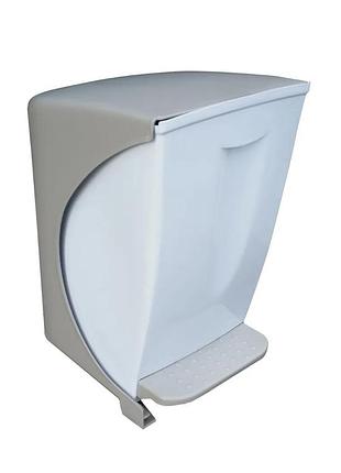 Контейнер для мусора bauletto 6.5л бело-коричневый, пластиковый, 19x25x30.6 см, с крышкой бежевый, крышка