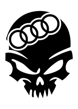 Наклейка череп audi черный, 55х49 см