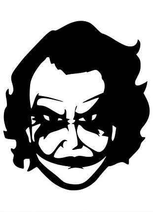 Наклейка джокер joker черный, 50х43 см