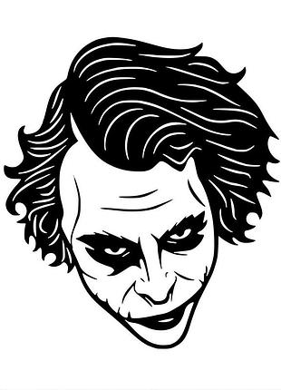 Наклейка джокер joker черный, 60х53 см
