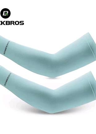 Спортивные нарукавники rockbros kd513 длинные эластичные рукава для спорта sml голубые (513)