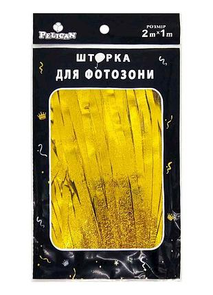 Шторка для фотозони сатин 1х2м золото #171 тм pelican
