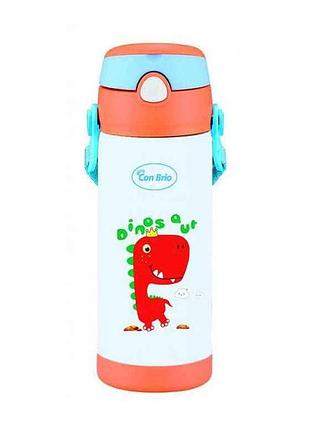 Термос 350мл дитячий з трубочкою 391cb dino тм con brio