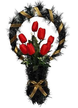 Корзина с цветами no2 роза 56х37см красный тм e.m.f