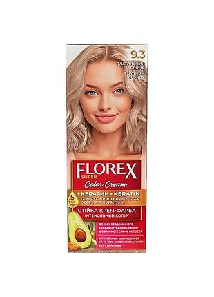 Крем-фарба для волосся кератин 9.3 платиновий блонд тм florex