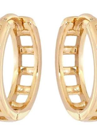 Сережки позолота 18k колечка різьблений орнамент (172744) тм xuping