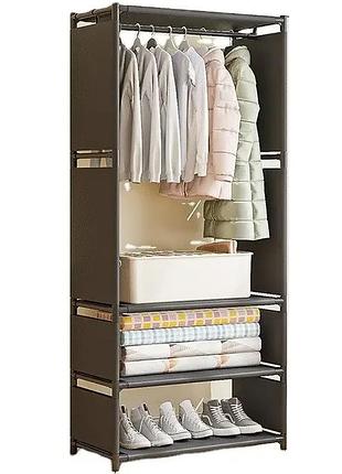 Стелаж-шаф для одягу multi functional coat rack yh7702-1, 170×60×36 см, з полицями та вішалкою