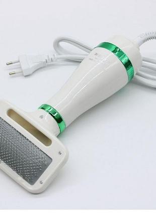 Pet grooming dryer wn 10 фен гребінець для вовни 2в1 білий з зеленими вставками