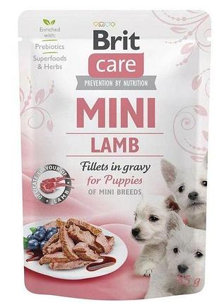 Brit care mini puppy lamb вологий корм для цуценят філе ягняти в соусі 85 г