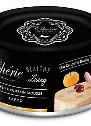 Cherie healthy living вологий корм мус з курки та гарбуза для кішок 80 гр