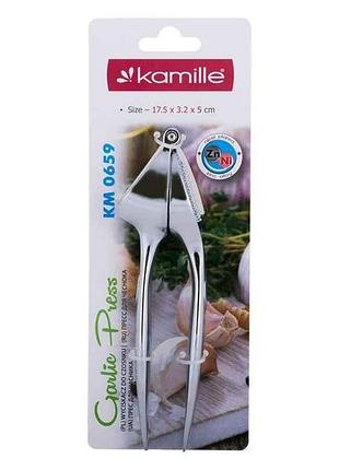 Пресс для чеснока 17,5х3,2х5см из титаново-цинкового сплава тм kamille
