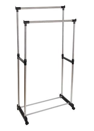 Вешалка стойка напольная для одежды double-pole clothes-horse tm-0033 (двойная).
