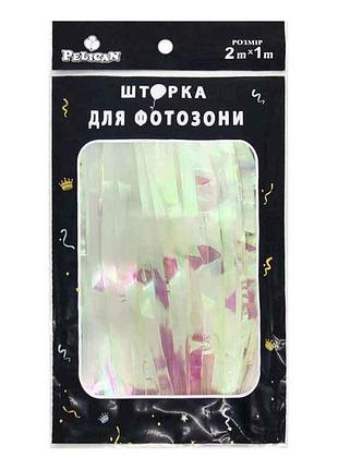 Шторка для фотозони 1m*2m перламутр #191 білий арт.872191 тм pelican