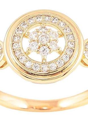 Каблочка позолота 18k «узор с инкрустацией цирконом» (260980) р.19.5 тм xuping