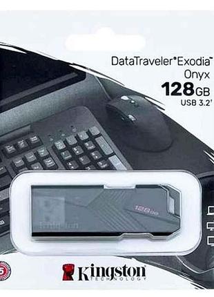 Флешка usb 128gb 3.2 datatravel exodia onyx черная тм kingston