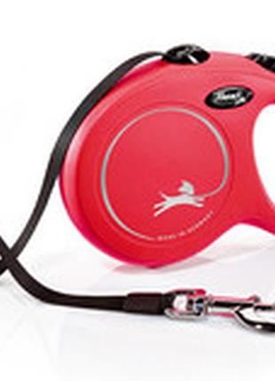 Рулетка flexi classic l-стрічка 5м до 50кг червоний