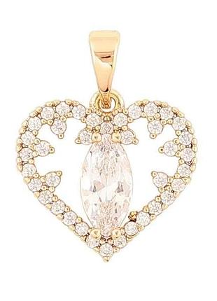 Кулон позолота 18k «кришталеве сердечко» 283574 тм xuping