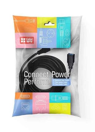Кабель usb 3.0 am/af подовжувач usb 1.8м чорний тм сolorway