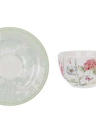 Набор чайный 4пр. flower garden (чашка 250мл-2шт, блюдце 15,5см-2шт) тм bonadi