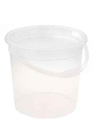 Ведро пл. пищевое 10л белое прозрачное тм r-plastic