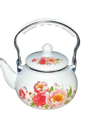 Чайник 2,5л эмалированный цветы eb-12604 тм edenberg