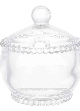 Цукорниця скляна прозора bauble 9,5х11см тм bonadi