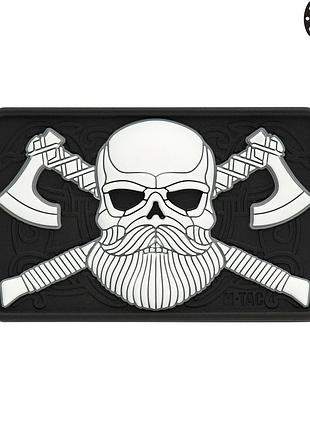 M-tac нашивка bearded skull 3d pvc black/white