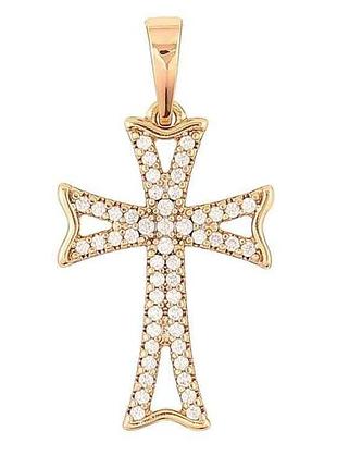 Кулон позолота 18k крест с цирконом для цепочки 271514 тм xuping