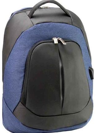 Рюкзак полиэстр синий 44*33*17см usb techno арт.o96906-02 тм optima