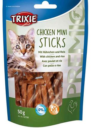 Premio chicken mini sticks-ласощі для кішок з куркою і рисом, тріксі 42708 ласощі для кішок esguisita premio mini sticks, 50гр