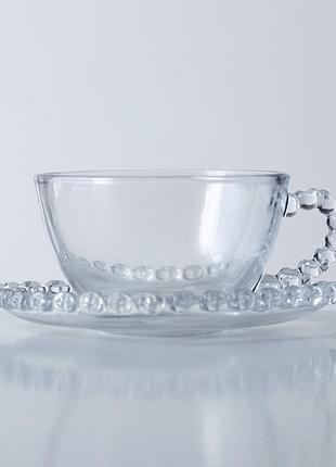 Набор чашек с блюдцем "сердце", 200 мл elisey