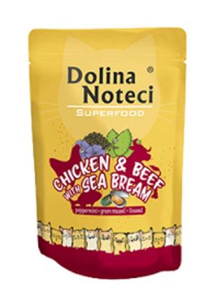 Dolina noteci premium superfood пауч для котов курица, говядина, радо 85гр 304746
