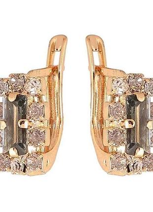Серьги английский застежка ml 18k инкрустация кристаллами 303438 тм xuping