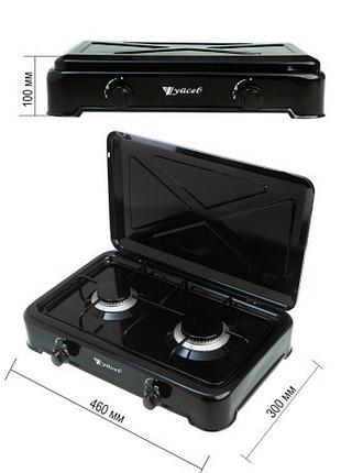 Плита газовая настольная (2 конфорки) yucel o-200-lpg-black