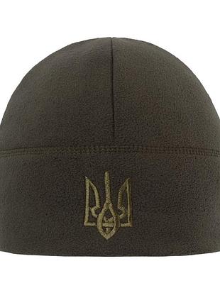 Шапка флисовая без отворота с трезубцем, dark olive, l, vik-tailor
