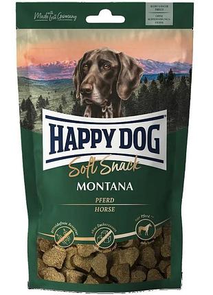 Ласощі happy dog soft snack montana закуски з коніною для собак середніх та великих порід 100 г